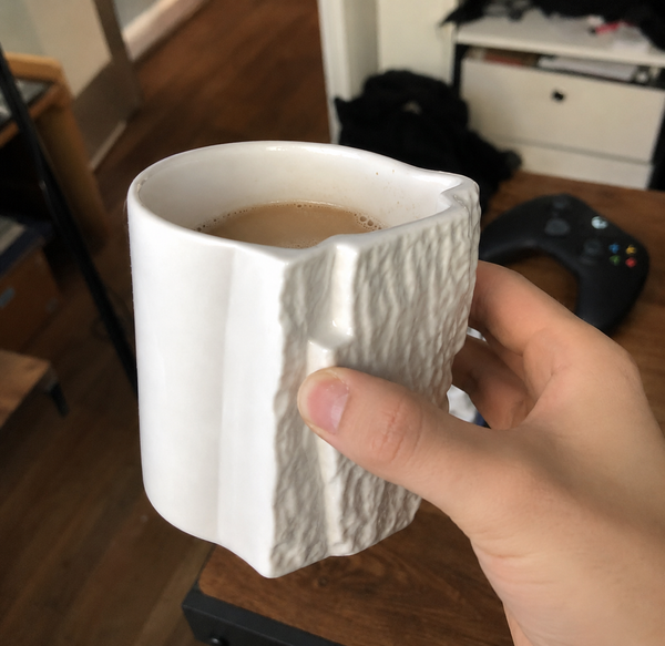 Honestly bought it because it looked funny. Ended up becoming my favorite mug.