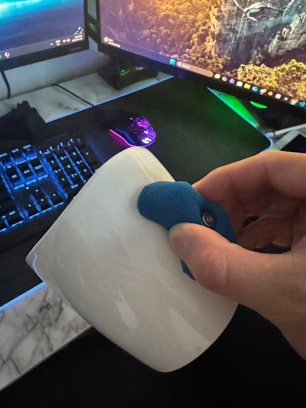 The climbing hold texture is awesome. Makes morning coffee a little more fun.